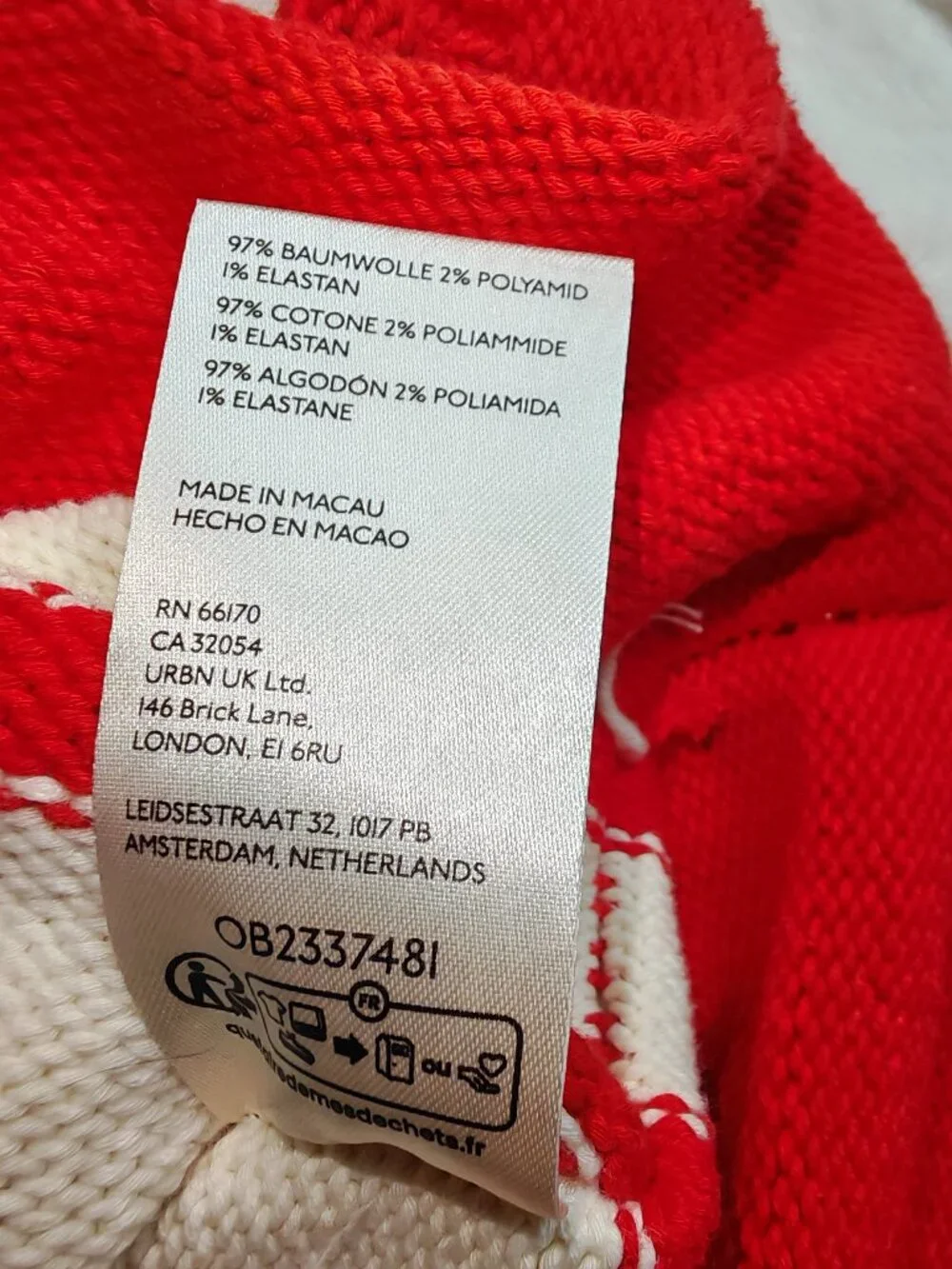 Free People Ella Colorblock Roll-Neck Knit Sweater Red Ivory NWT Size S